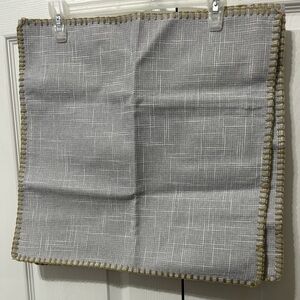 Miulee Set of 2 Gray Pillow Covers Square Burlap Trim Farmhouse 17”X17” NEW